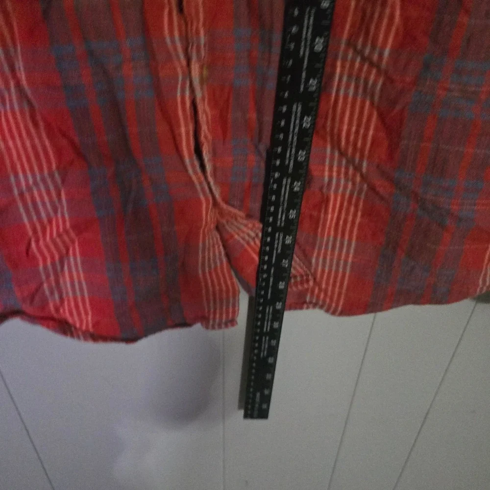 J Crew Flannel Slim Fit Plaid Long Sleeve Button Up Shirt Men's XLarge Red Grey‎